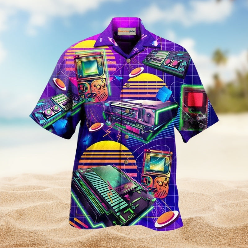 Game Consoles In The 0s Memory Hawaiian Shirt For Summer Vacation Beach Travel And Relaxed Casual Wear