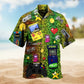 Game Creative Pattern Hawaiian Shirt For Summer Vacation, Beach Travel, And Casual Wear