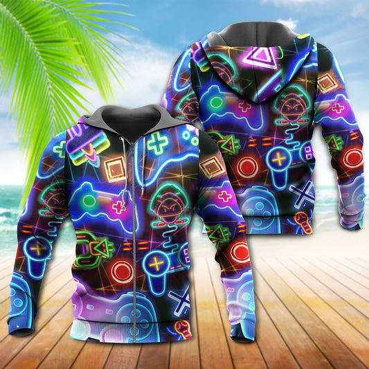 Neon Game Love Hoodie For Relaxed Streetwear Weekend Travel And Everyday Style