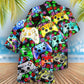Retro Gaming Hawaiian Shirt With All Over Print For Resort Holidays Beach Travel And Relaxed Casual Fashion