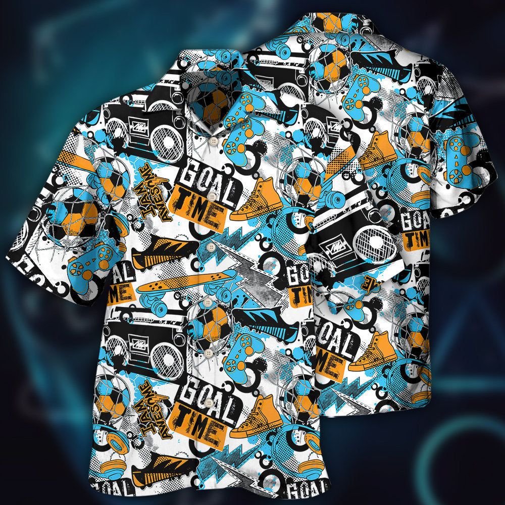 Game Goal Sports Fan Hawaiian Shirt For Summer Vacation, Beach Travel, And Casual Wear