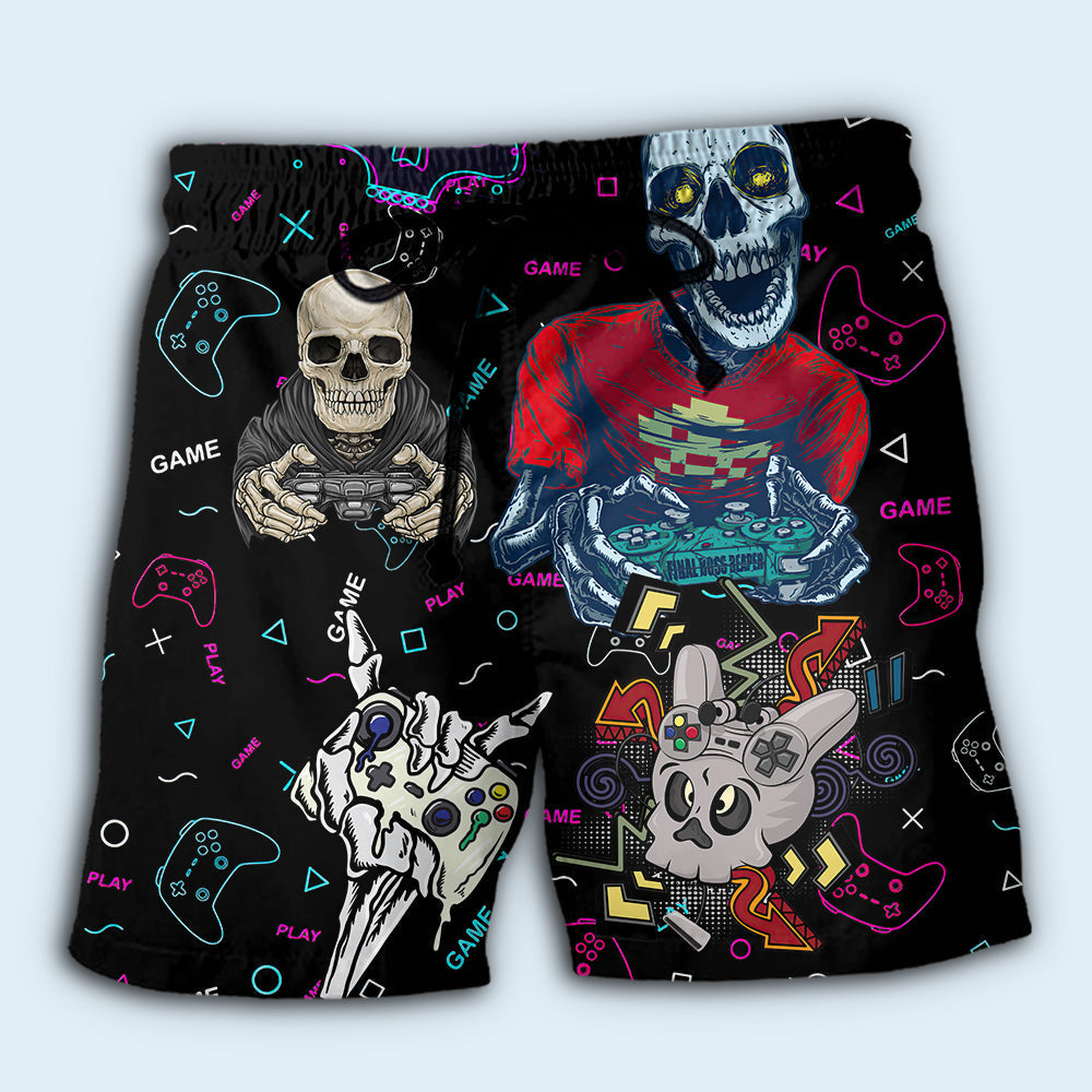 Game Skull Beach Shorts For Summer Vacation And Coastal Travel