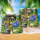 Gardening Flower Balance Beach Shorts Pattern Detail For Poolside Fun And Easygoing Coastal Style