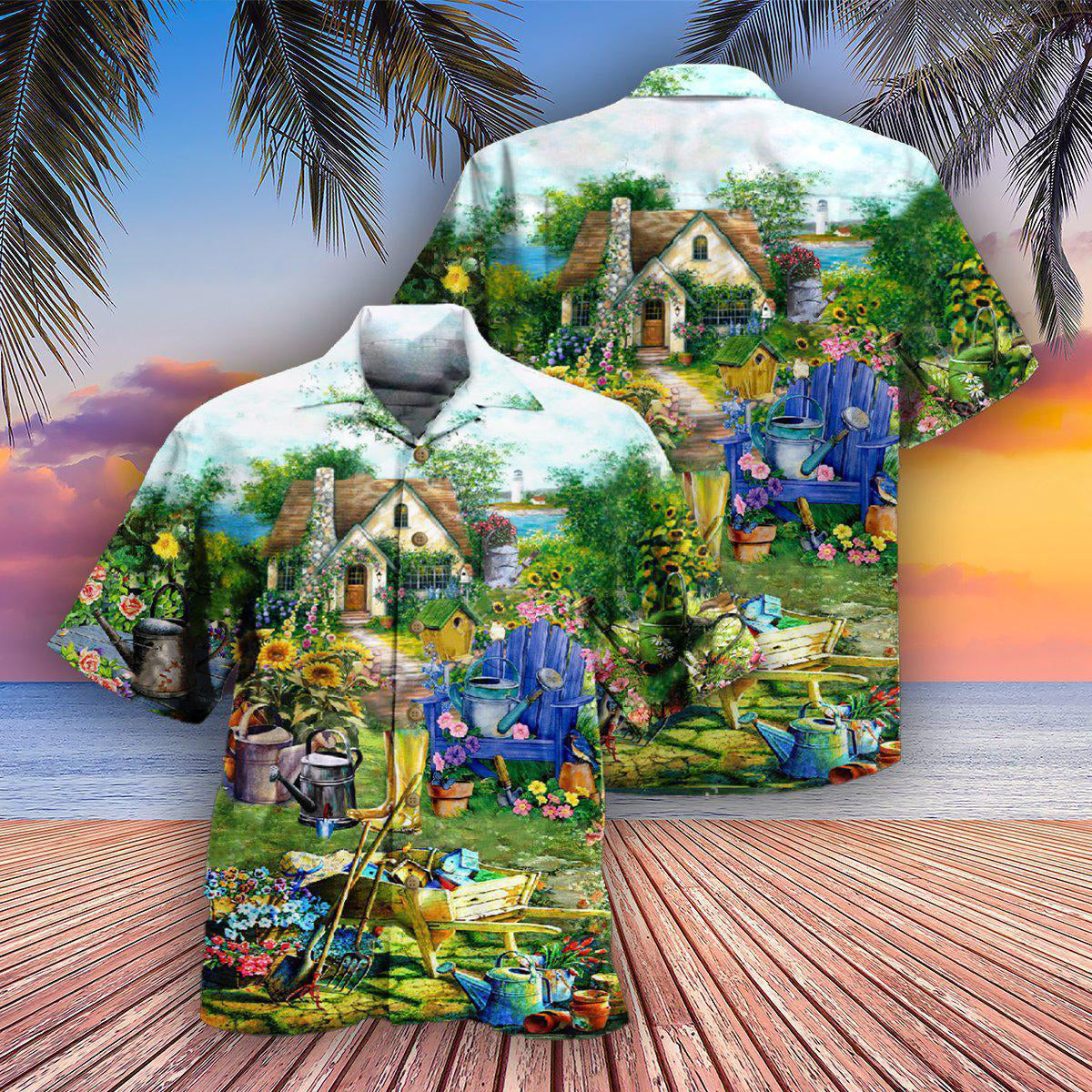Gardening Adds Years Hawaiian Shirt Design Detail For Beach Days And Holiday Travel