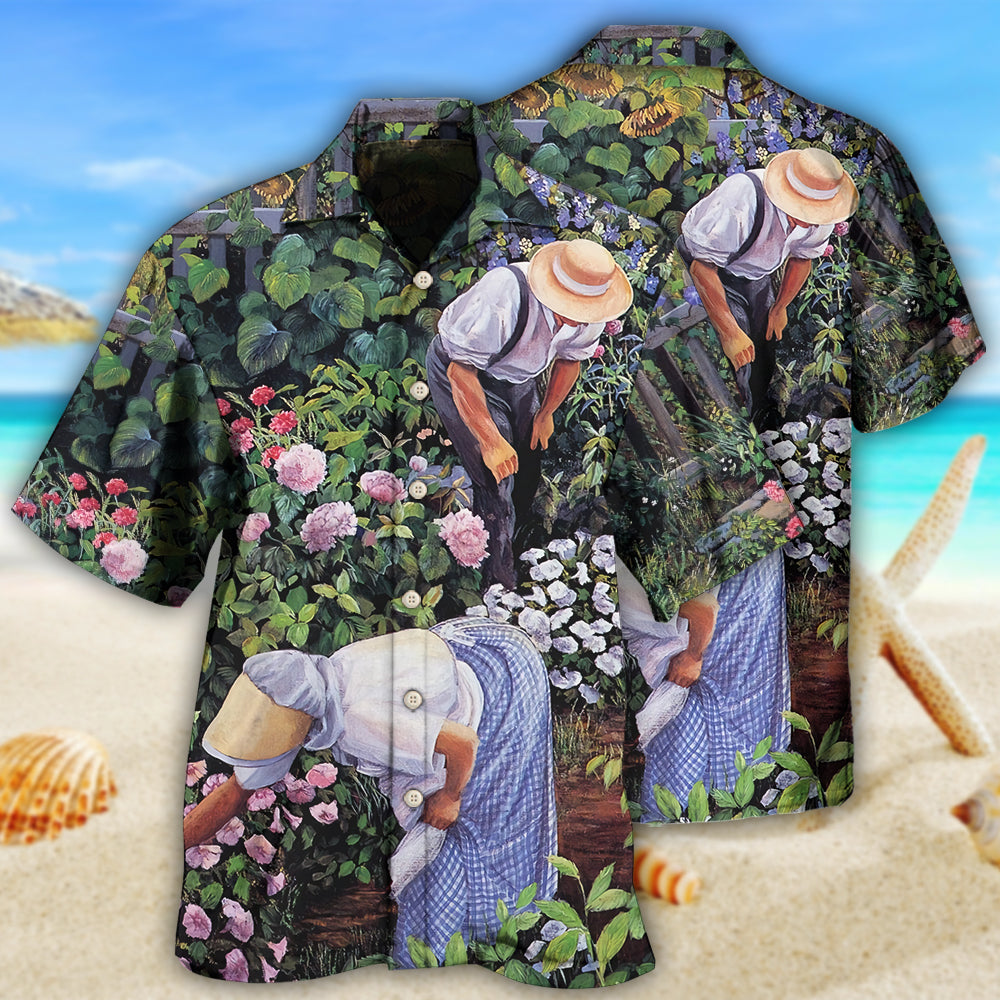 Elegant Gardening Nature Hawaiian Shirt For Tropical Holidays, Outdoor Gatherings, And Everyday Comfort