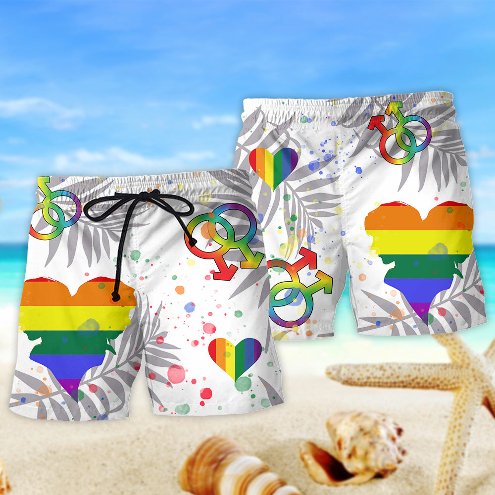 Rainbow Pride Gay Pride Beach Shorts Pattern Detail For Outdoor Activities And Bright Seasonal Outfits