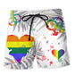 Rainbow Pride Proud Gay Identity Beach Shorts Print Detail For Thoughtful Gift Giving