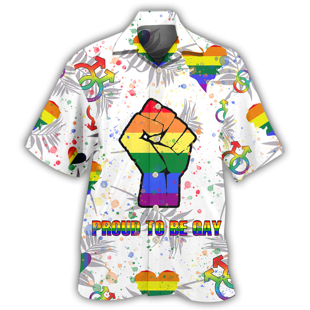 Rainbow Pride Proud Gay Hawaiian Shirt For Beach Days, Summer Outings, And Thoughtful Gift Giving
