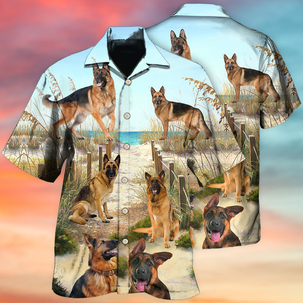 German Shepherd Friend Dog Hawaiian Shirt For Beach Days, Summer Outings, And Thoughtful Gift Giving