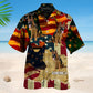 American German Shepherd Sunset Photo Hawaiian Shirt For Island Vacations, Resort Wear, And Relaxed Seasonal Style