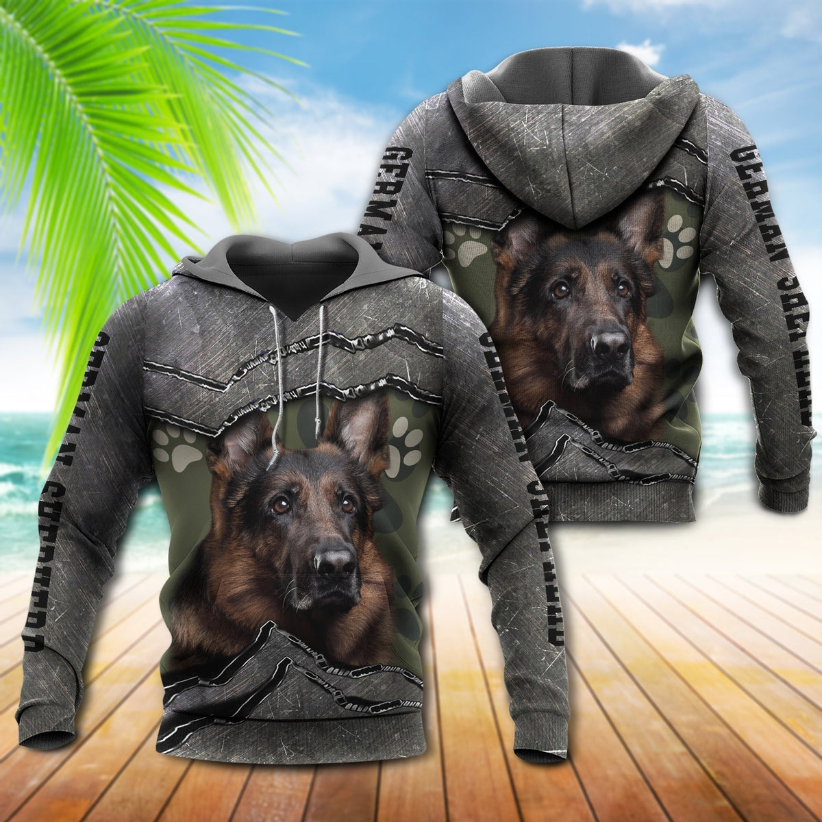 German Shepherd Friend Paw Hoodie For Relaxed Streetwear Weekend Travel And Everyday Style