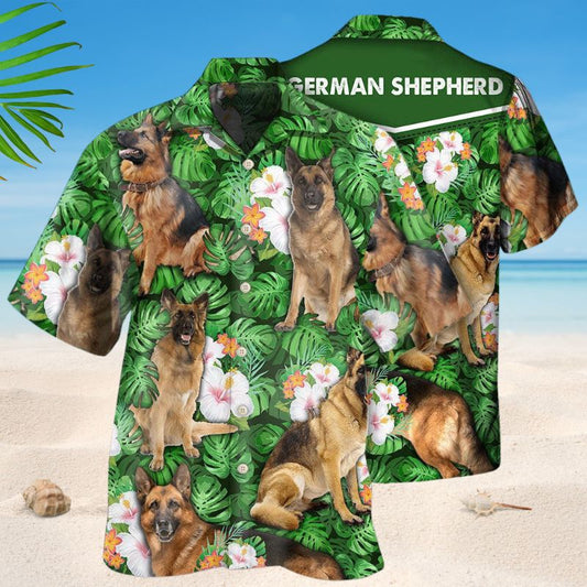 Tropical German Shepherd Hawaiian Shirt For Beach Days, Summer Outings, And Thoughtful Gift Giving