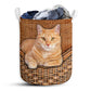 Ginger Cats Rattan Texture Laundry Basket For Bathroom Bedroom Storage