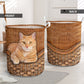 Ginger Cats Rattan Texture Laundry Basket For Room Home Organizer