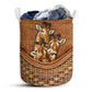 Giraffe Rattan Texture Family Love Laundry Basket For Bathroom Bedroom Storage