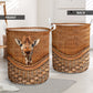 Giraffe Rattan Texture Laundry Basket For Room Home Organizer