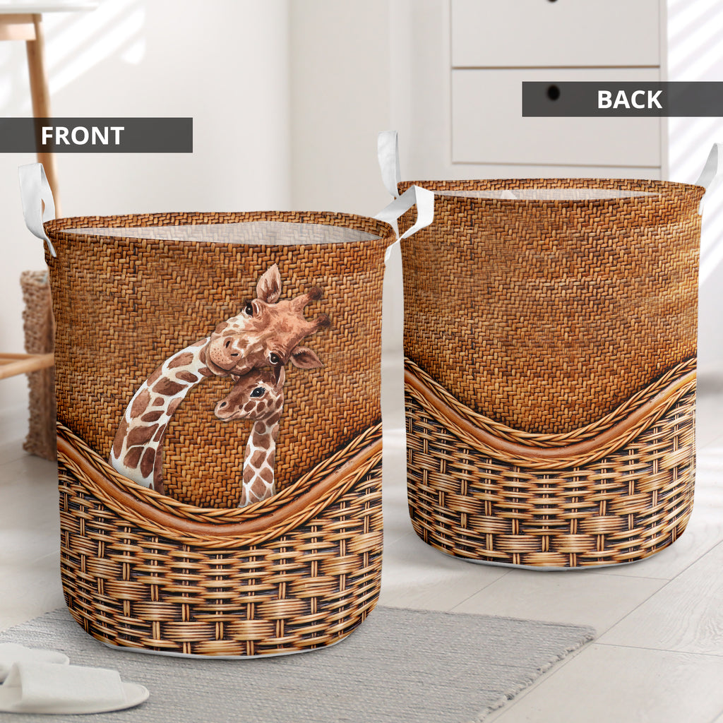 Giraffe Rattan Texture So Cute Laundry Basket For Room Home Organizer