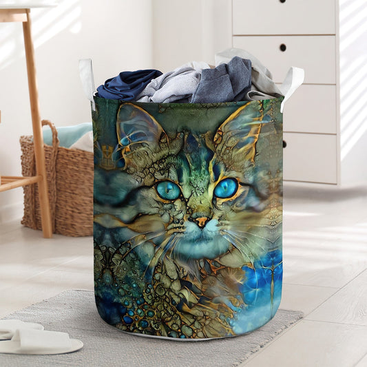Glass Style Cat Lover Laundry Basket For Bathroom Bedroom Storage