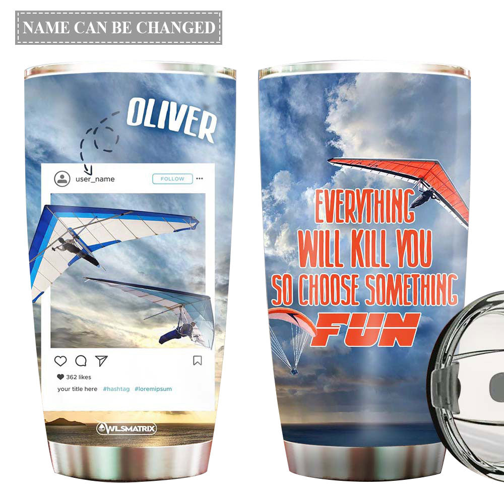 Gliding Adventure Everything Personalized 20 Oz Tumbler For Coffee Travel And Daily Drinks