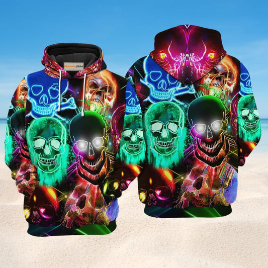 Glowing Skull Hoodie For Distinctive Streetwear Holidays And Thoughtful Gifts