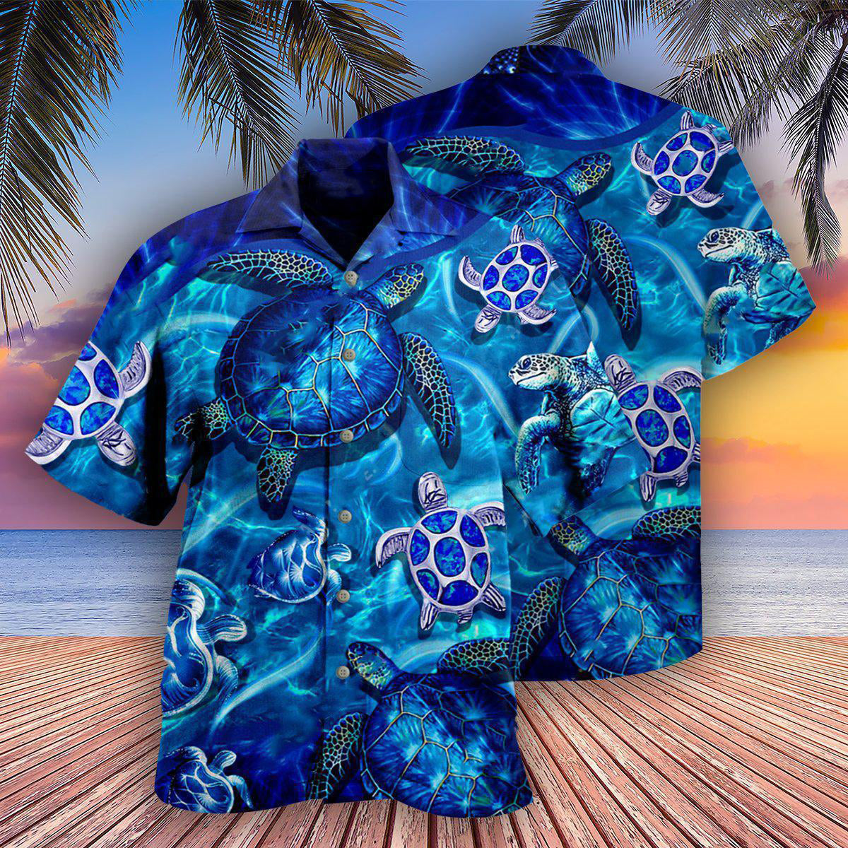 Turtle Flow Ocean Hawaiian Shirt For Summer Events And Casual Outdoor Wear