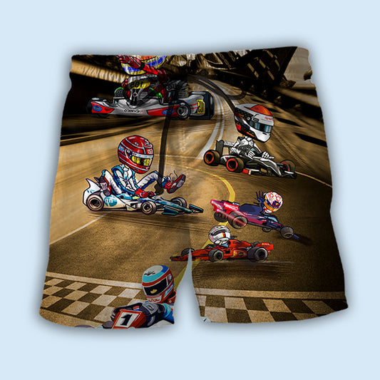 Go Kart Racing Speed Beach Shorts For Tropical Getaways And Weekend Adventures
