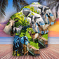Mountain Goat Hawaiian Shirt With Detailed Graphic For Beach Days Resort Trips And Relaxed Everyday Style