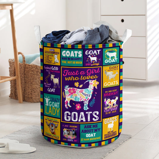 Colorful Goat Lover Flower Laundry Basket For Bathroom Bedroom Storage