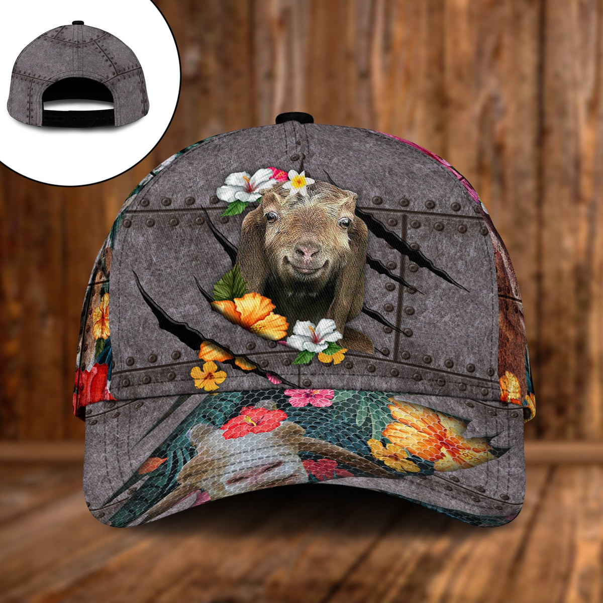 Goat Aloha Flower Tropical Classic Cap For Weekend Adventures Festivals And Gift Giving