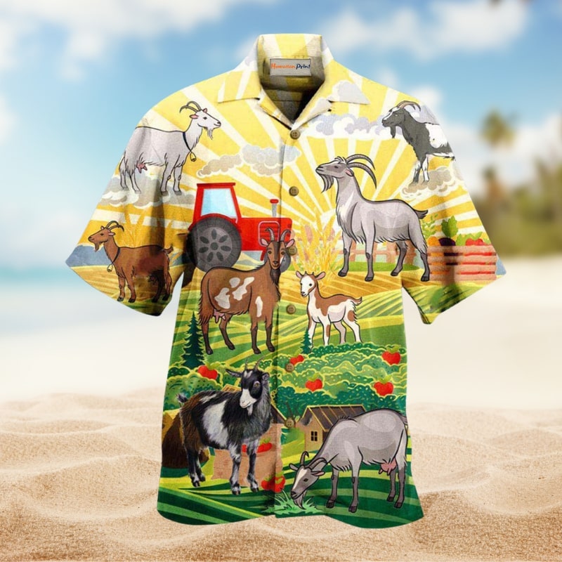 Goat Life On The Farm Hawaiian Shirt For Beach Holidays Wildlife Lovers And Distinctive Summer Style