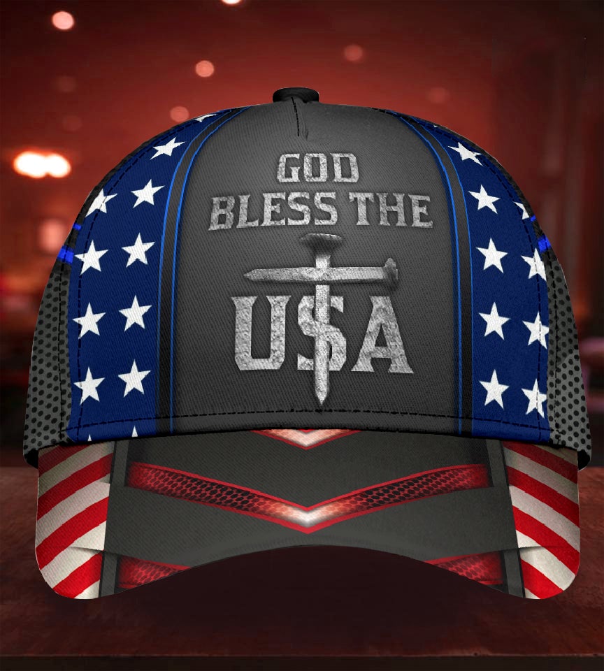 God Bless The USA Patriot Faith Classic Cap For Seasonal Outings Outdoor Adventures And Daily Wear