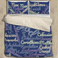 Blue Holy Bible Books Beige Bedding Cover For Faith Bedroom Decor