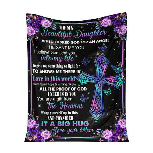 God I Asked God For A Best Friend Christian Flannel Blanket For Cozy Bedroom Sofa Decor