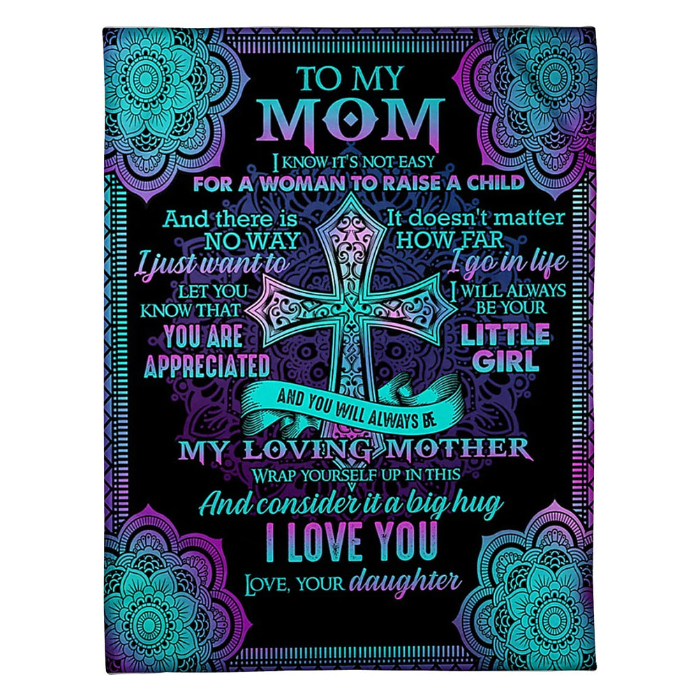 God I Love You With All My Heart Mother Flannel Blanket For Cozy Bedroom Sofa Decor