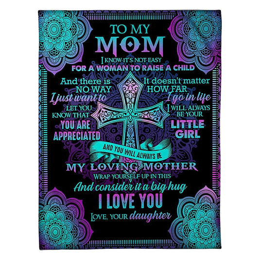 God I Love You With All My Heart Mother Flannel Blanket For Cozy Bedroom Sofa Decor
