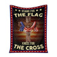 God Stand For The Flag American Flag Christian Flannel Blanket For Cozy Bedroom Sofa Decor