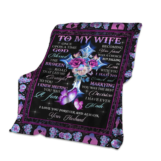 God To My Wife I Knew Flannel Blanket For Cozy Bedroom Sofa Decor