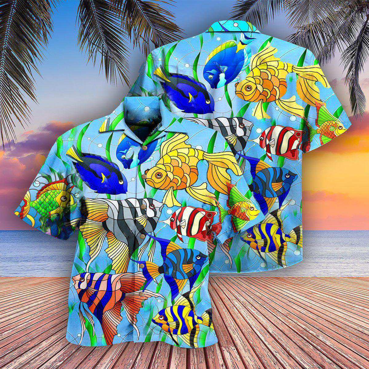 Gold Fish Bounce Hawaiian Shirt For Coastal Adventures And Warm Weather Wear