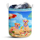 Golden Retriever Beach Summer Laundry Basket For Bathroom Bedroom Storage