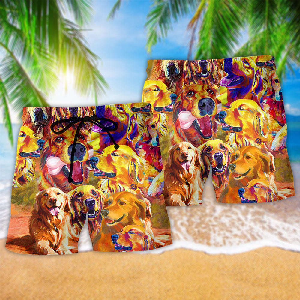 Retriever Dad Beach Shorts Pattern Detail For Everyday Outings And Lightweight Summer Style
