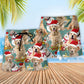 Golden Retriever Merry Christmas Snowman Beach Shorts For Festive Vacation Wear