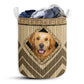 Golden Retriever Wicker Texture Hole Laundry Basket For Bathroom Bedroom Storage