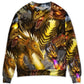 Golden Dragon Skull Fantasy Sweater For Alternative Outfits Seasonal Events And Everyday Comfort