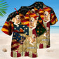 American Golden Retriever Sunset Photo Hawaiian Shirt For Beach Days, Summer Outings, And Thoughtful Gift Giving