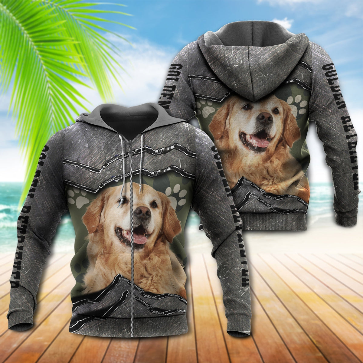 Golden Retriever Friend Paw Hoodie For Comfortable Daily Outfits Holidays And Casual Wear