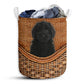 Goldendoodle Black Dog Rattan Texture Laundry Basket For Bathroom Bedroom Storage