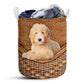 Goldendoodle Dog Rattan Texture Laundry Basket For Bathroom Bedroom Storage