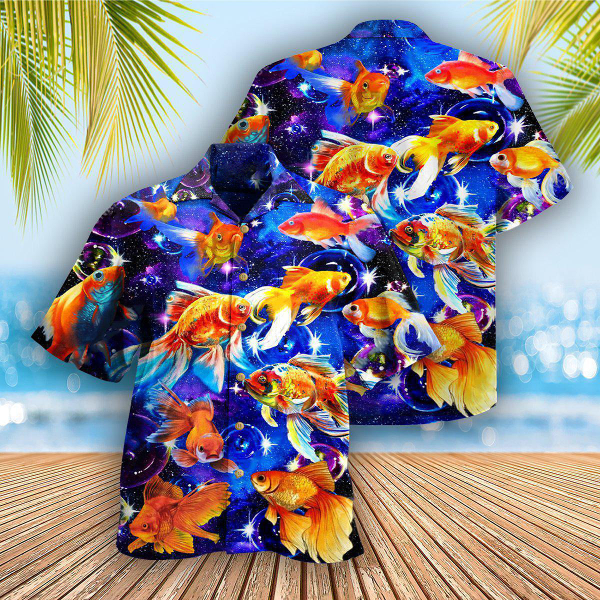 Fish Goldfish Galaxy Hawaiian Shirt For Beach Parties And Weekend Getaways