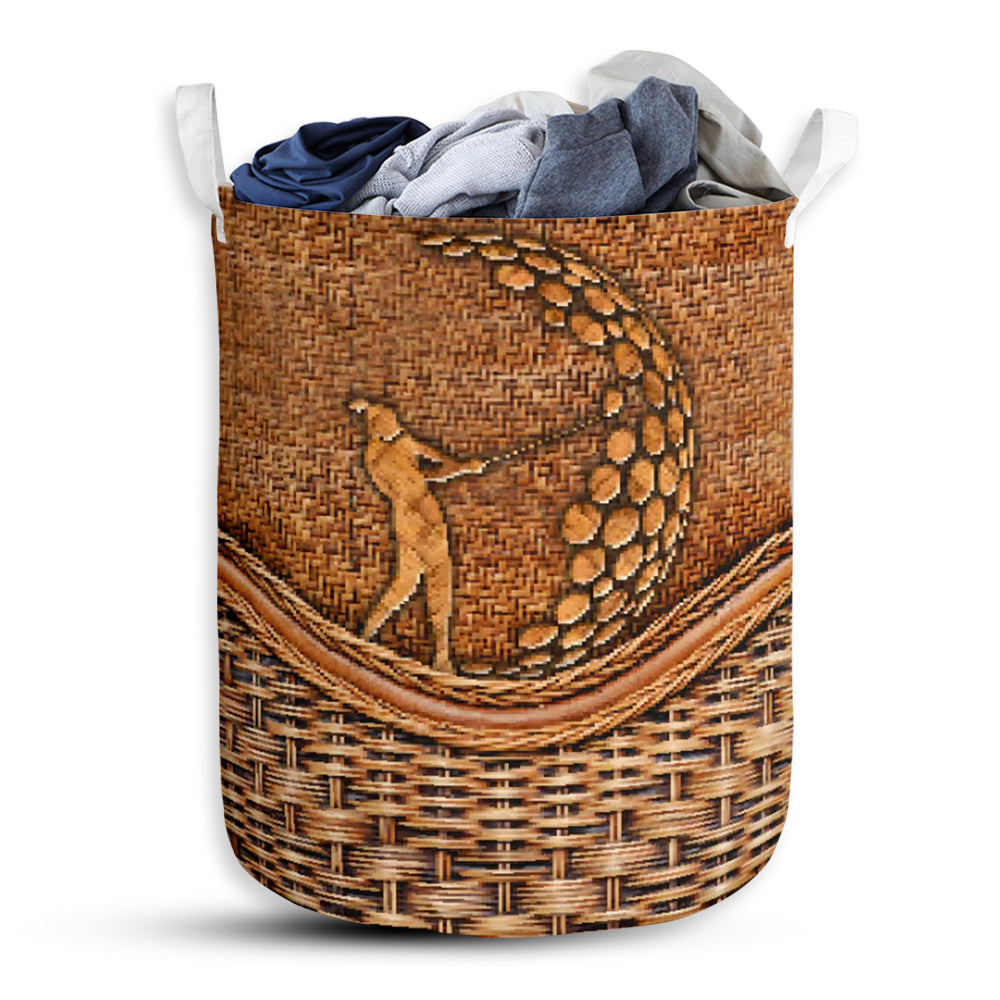 Golf 2 Rattan Texture Laundry Basket For Bathroom Bedroom Storage