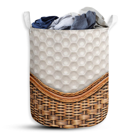 Golf Ball Rattan Texture Laundry Basket For Bathroom Bedroom Storage